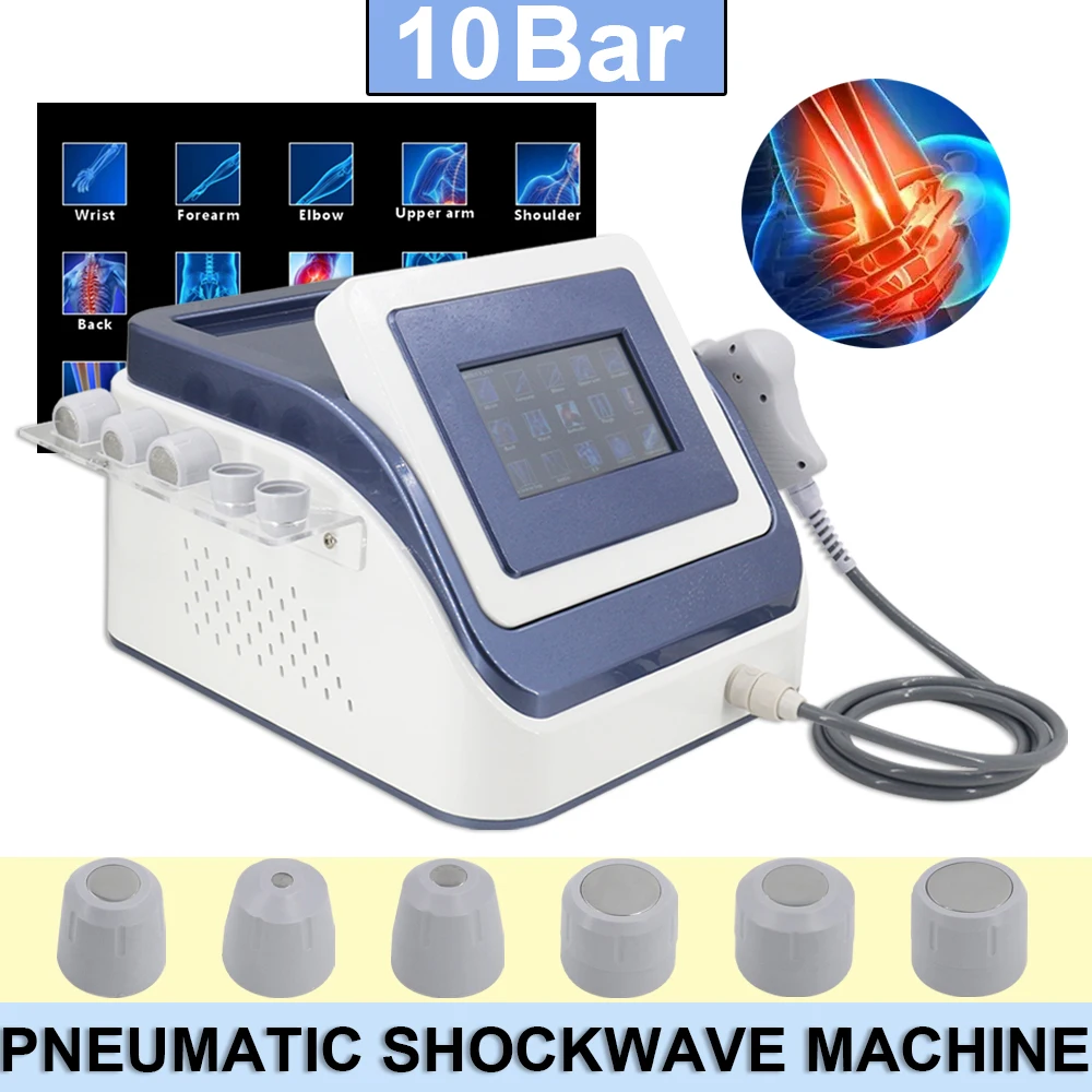 

10Bar Pneumatic Shockwave Therapy Machine Erectile Dysfunction Reduce Shoulder Neck Pain New Shock Wave Health Care Equipment