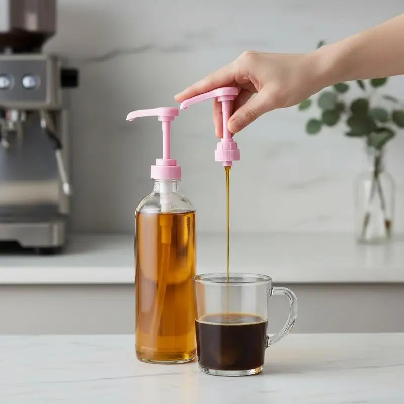 5X Syrup Pump Coffee Syrup Pump Dispenser Syrup Pump Press Action Pump Head For Coffee Syrups For Juice Bottle Dispenser view 2