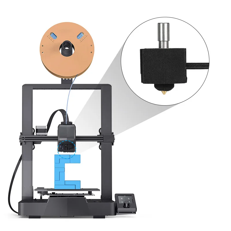 3D Printer Hotend Kit, Brass Nozzle Extrusion Print Head Assembly Compatible with Ender-3 V3 SE Replacement Parts