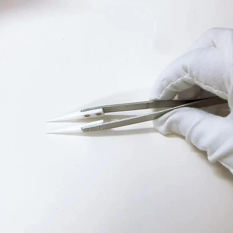 Ceramic Tipped Stainless Steel Tweezers Tips Heat Pointed Resistant Tweezer Electronic Soldering Tweezers Fine Pointed Tip