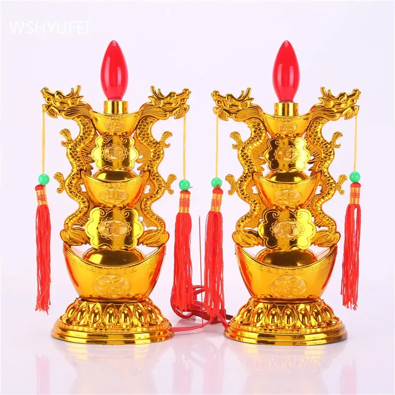 Used for Buddhist Red Candle Holder Home Decoration Vintage Candlestick Decor Buddhist Hall Enshrined