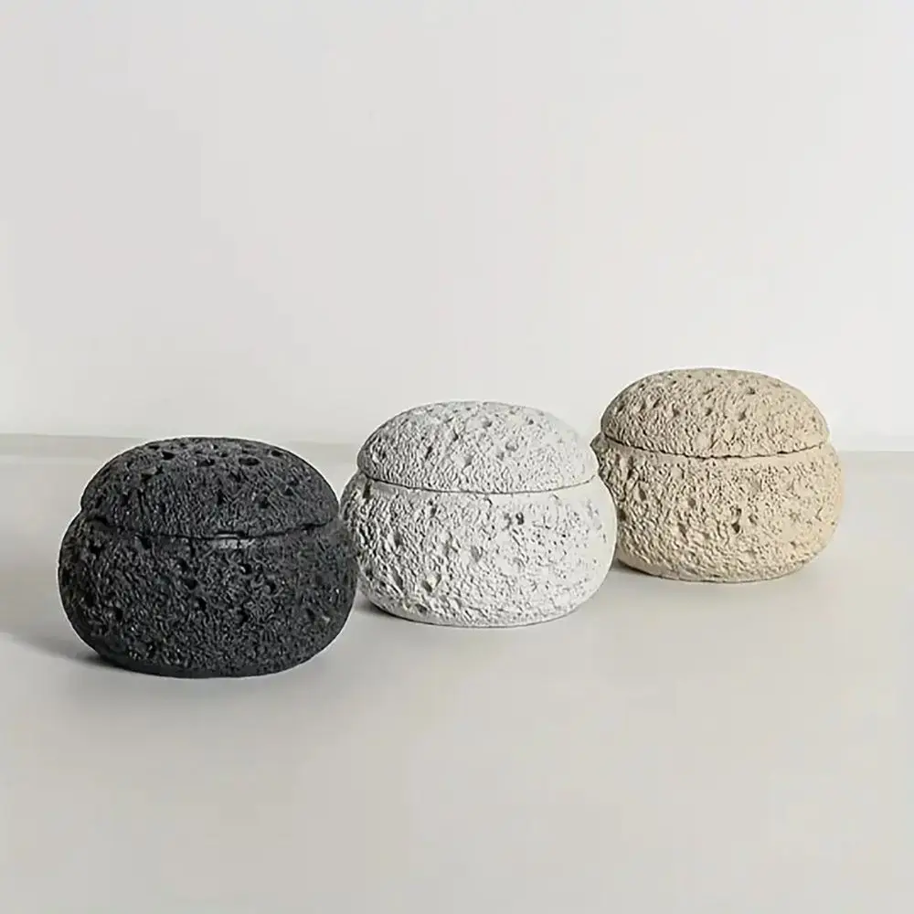 Meteorite Spherical Incense Burner Anti-Fly Ash Lid Multicolor Fragrant Plate Resin Matte Texture Aromatherapy Ornament