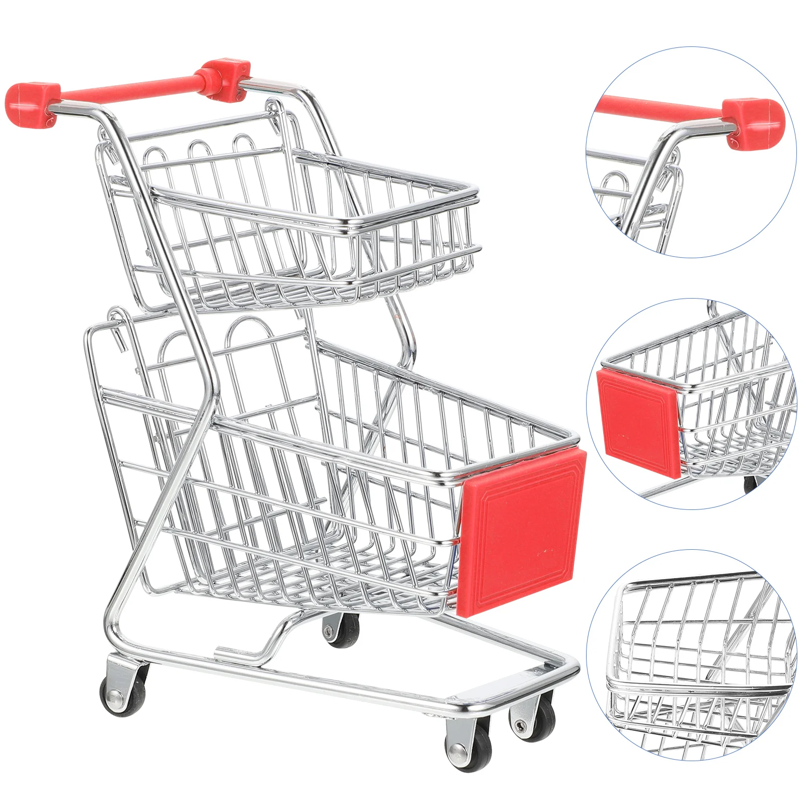 Car Mini Shopping Cart Trolley Small Supermarket Handcart Models Large Gift Basket