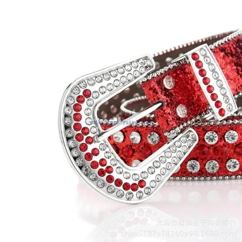 X7XB Delicate Waist Belt with Shinning for Woman Men Jeans Formal Dress