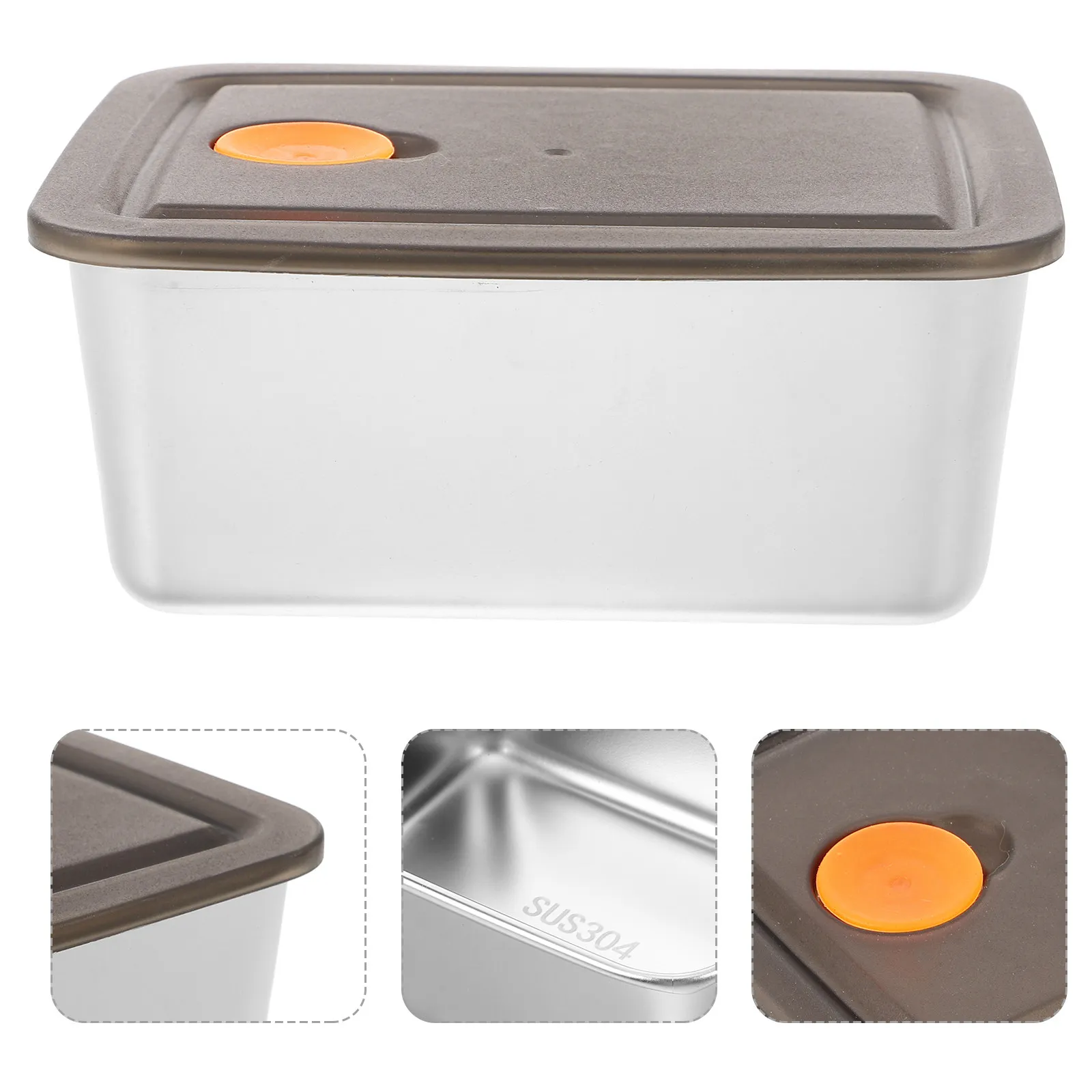 Stainless Steel Preservation Box Compact Leakproof Food Storage Container for Office School Travel Fridge Freezer Meal Prep