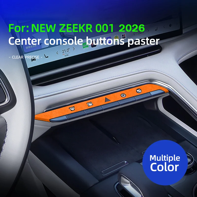 

For ZEEKR 001 Shooting Brake 2026 Suede Car Central Control Screen Under The Button Panel Trim Stickers Anti-Scratch Accessories