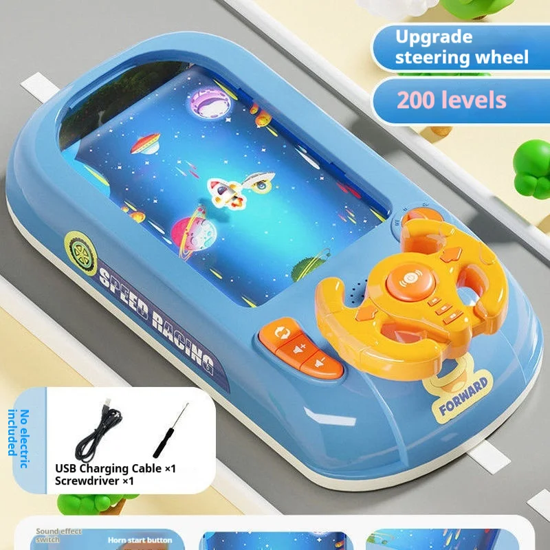 

Детский гоночный игровой автомат, предотвращение препятствий, приключенческая головоломка, игрушка на руле, без дистанционного управления, модель игрового автомобиля