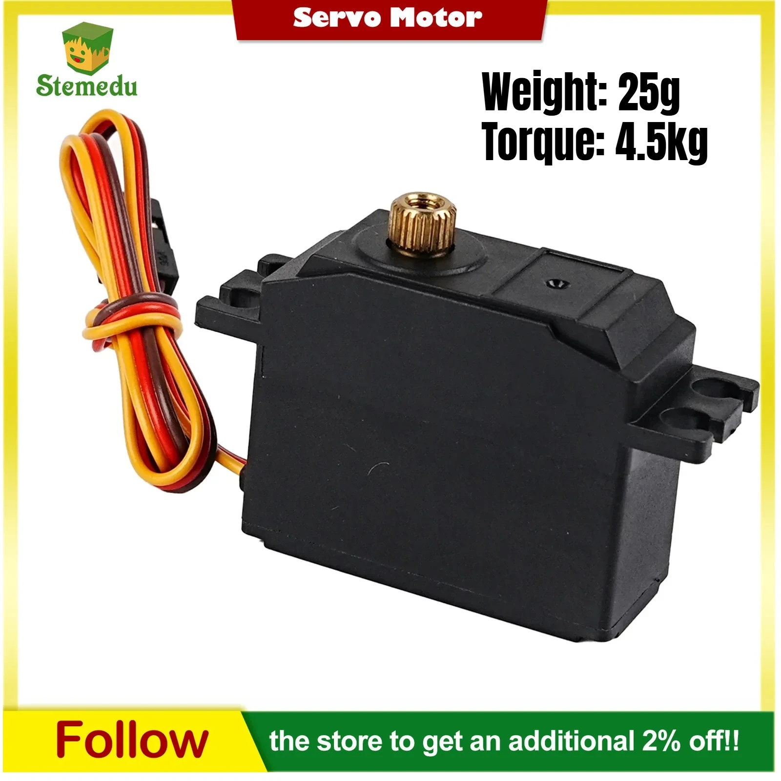 Servo digitale RC leggero da 25 g Servo motore con spazzola di carbone sterzo da 180/270/360 gradi per modellini di auto droni robot