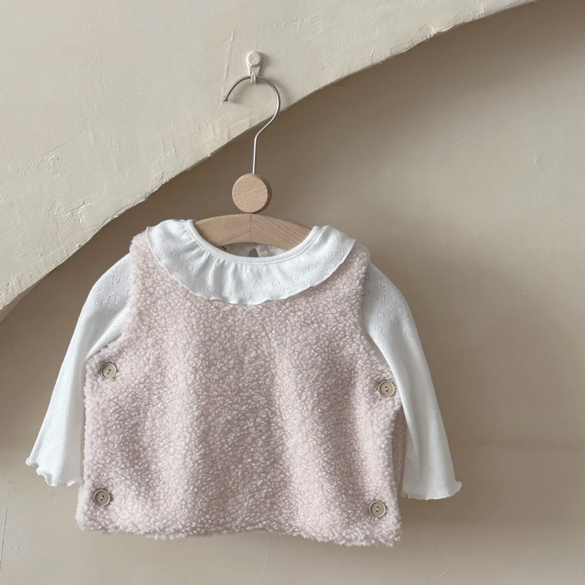 الوليد الطفل بنات بنين سترة الشتاء Antumn جديد عادية بلون الأطفال لطيف بسيط لامب الصوف الصدريات