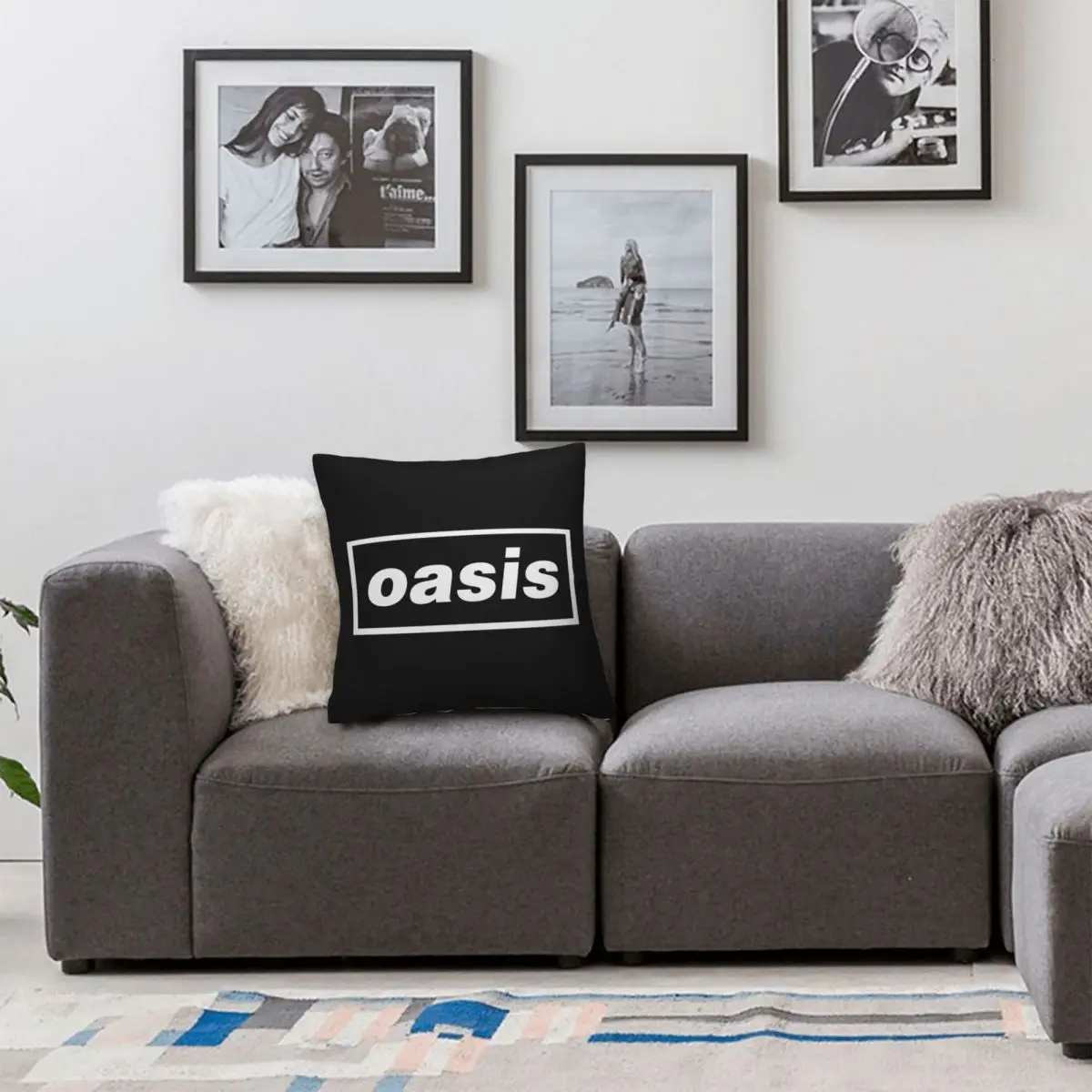 O-Oasis Rock Band Logo Pillowcase Printing Polyester Cushion Cover Decorative British Music Albums Pillow Case Cover Home