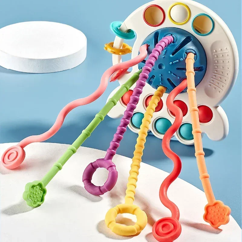 Baby Montessori Sensory Development Educational Toys Pull String Finger Grasp Training Early Learning Toy Baby Toy 0-12 Months