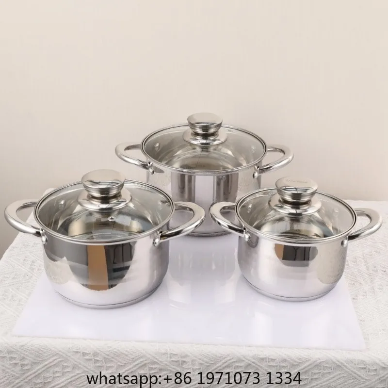 Pot set Thickened food grade stainless steel saucepan Soup Dessert  5 layers bottom