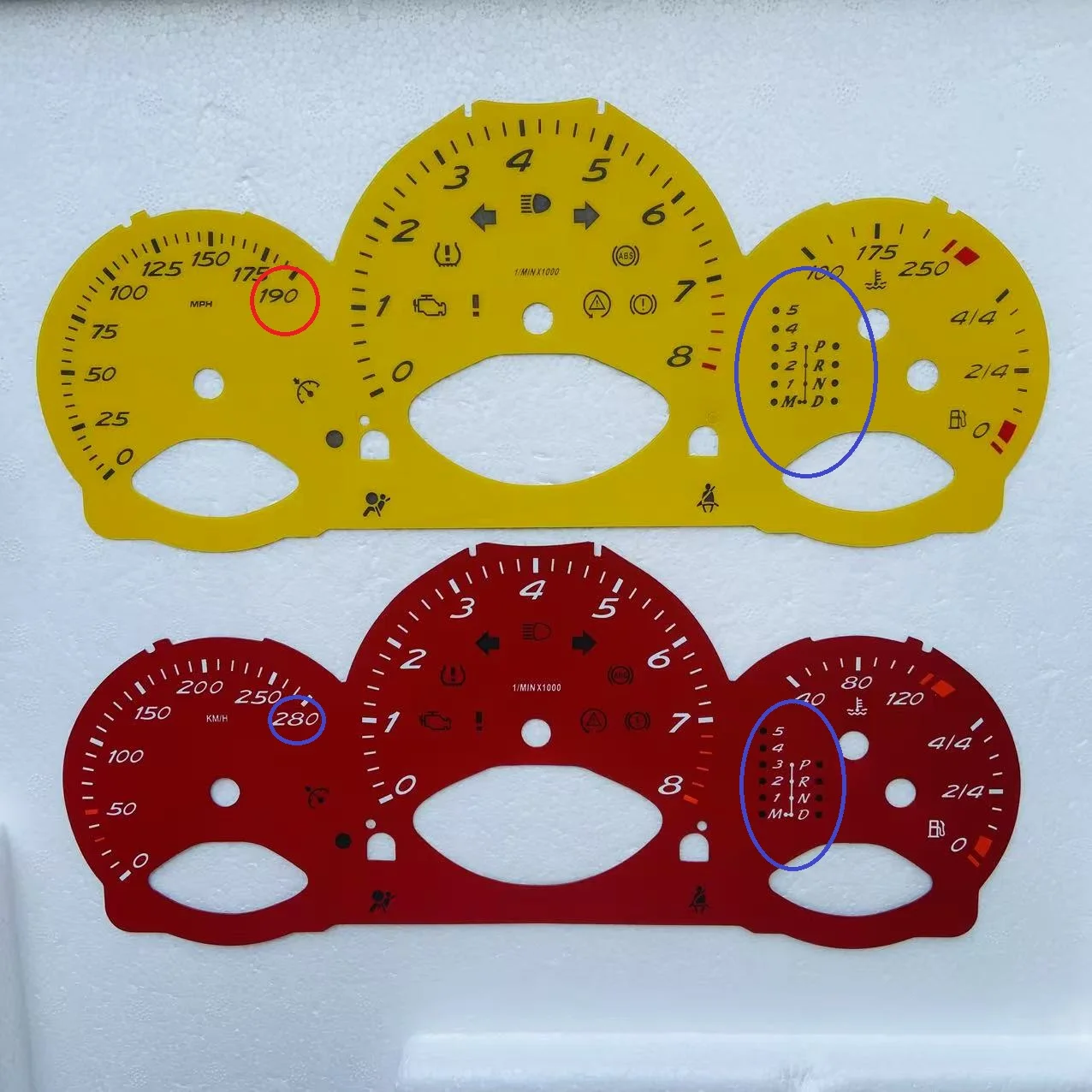 

Gauge face Overlay For Porsche 987.2 Boxster 987 C2 Cayman Instrument 280KM/H Counter Speedometer Cluster Dials