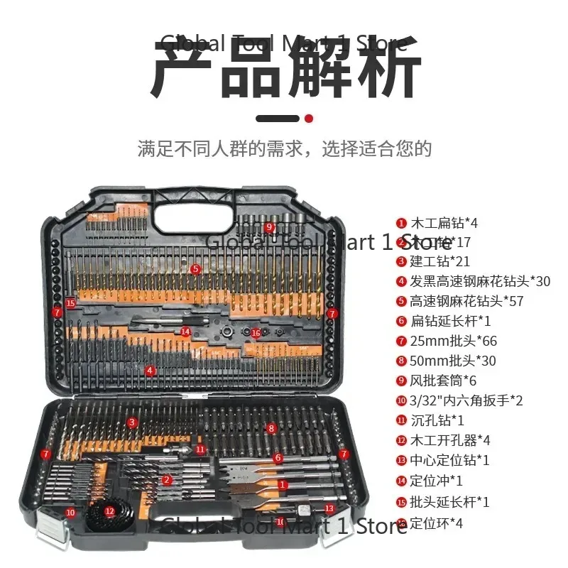 sale Factory direct sales 246pcs drill set, electric drill drilling tool set, woodworking twist drill bit hol
