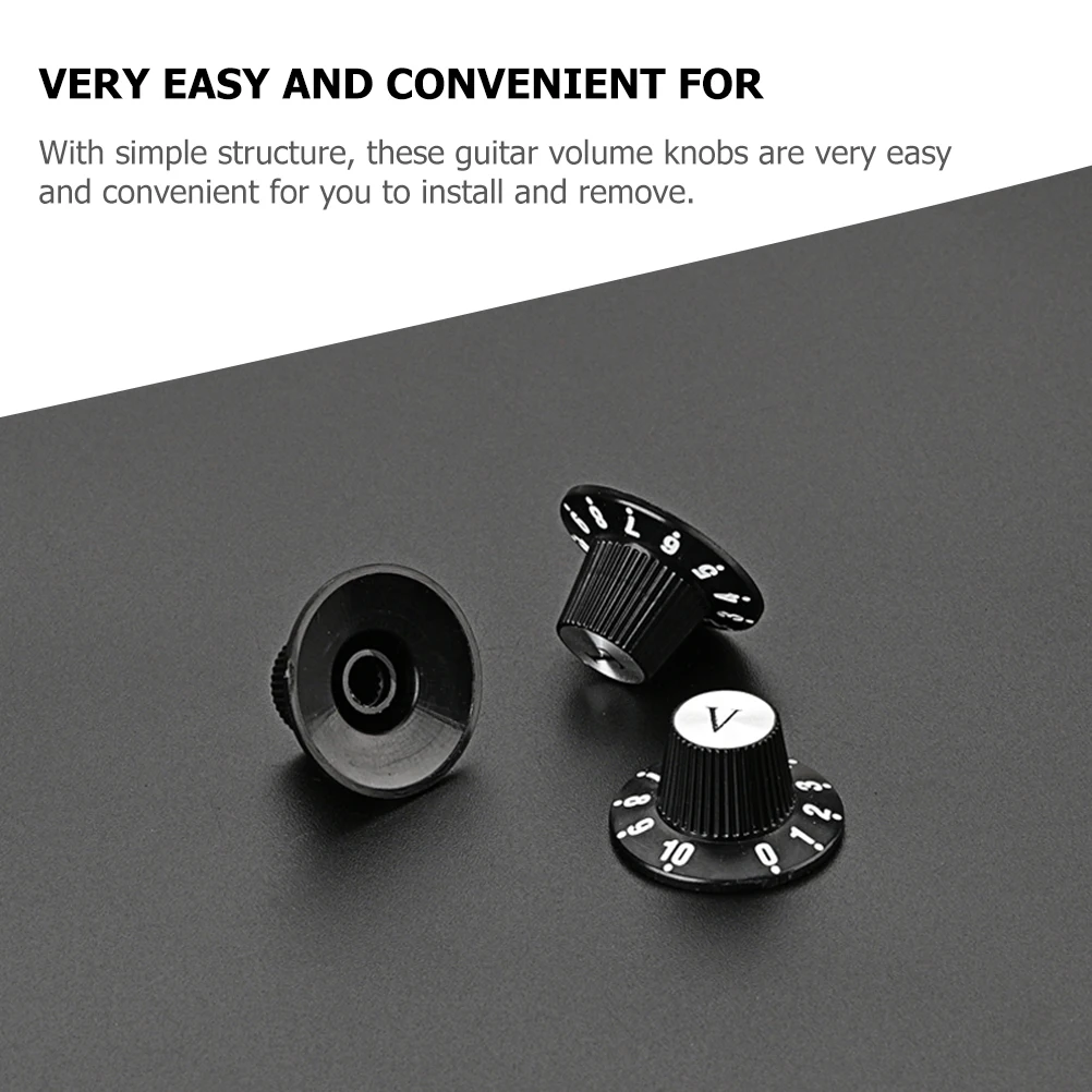 

3 Pcs Guitar Knob Electric Knobs Potentiometer Input Bass Knurled Volume Control Accessory Accessories