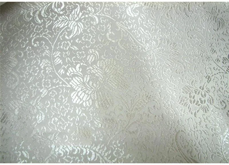 yard dyed white jacquard brocade fabric for wedding ceremony dress cushion cover curtain table cloth patchwork upholstery DIY