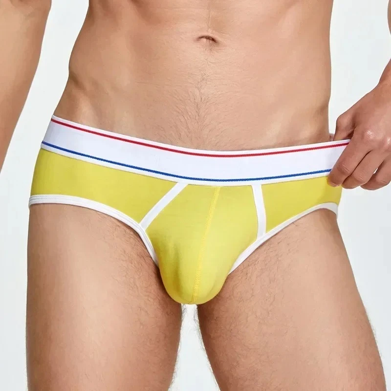 

Модное мужское нижнее белье, молодежное сексуальное U-образное выпуклое мешочек с низкой посадкой, короткое, приятное для кожи, хлопковое, удобное, дышащее, впитывающее пот бикини