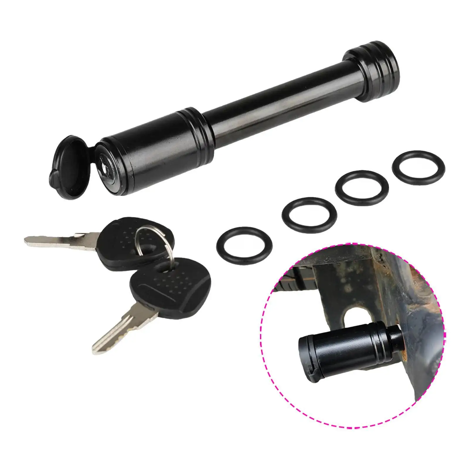 

Trailer Hitch Lock with 2 Keys Tow Bar Ball Connector Anti Theft Square Latch Lock for Automobile Truck SUV RV Supplies
