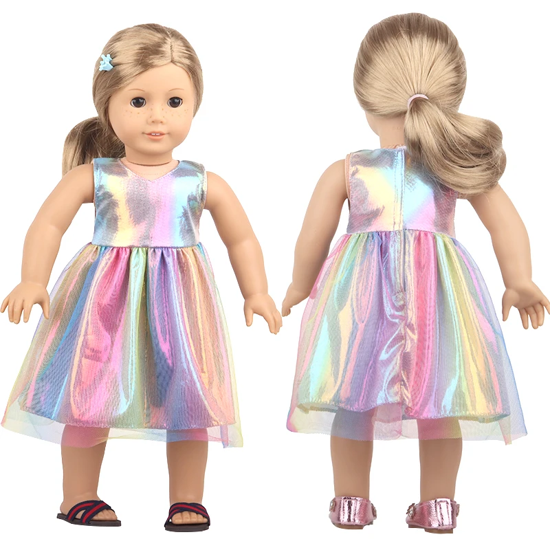 Girl Summer Doll Dress MatchedColorful skirt Clothes Lace Trimmed For 18'' American Dolls  For 43 New Reborn