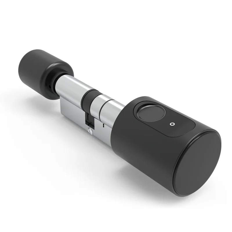 Exquisite-Fingerprint Electronic Lock Cylinder Compact App Remote Bluetooth Door Lock Black