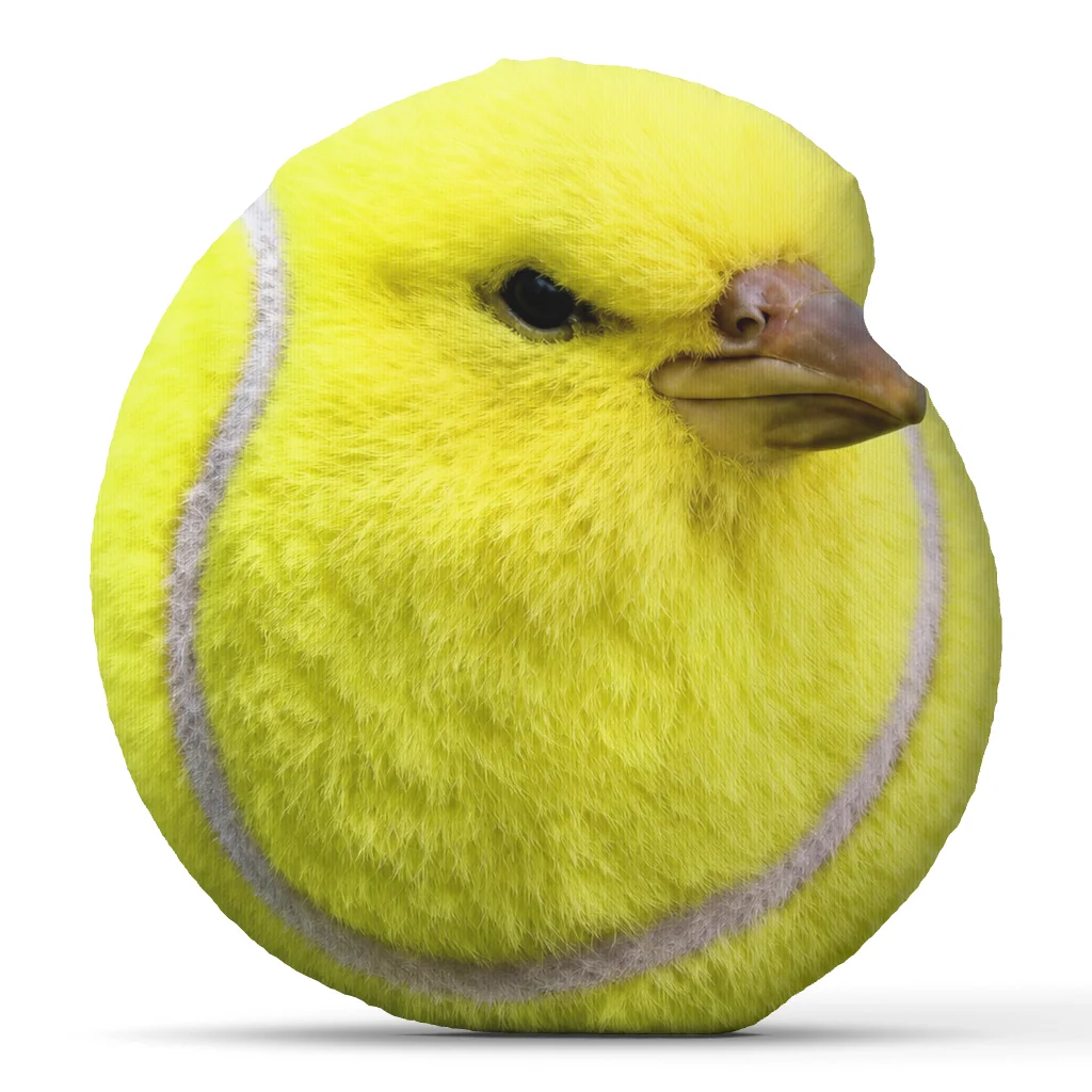 Silly Tennis Bird Gen Z Brainrot Cushion Irregular Stuffed Throw Pillow Home Decor Gift Sofa Bed