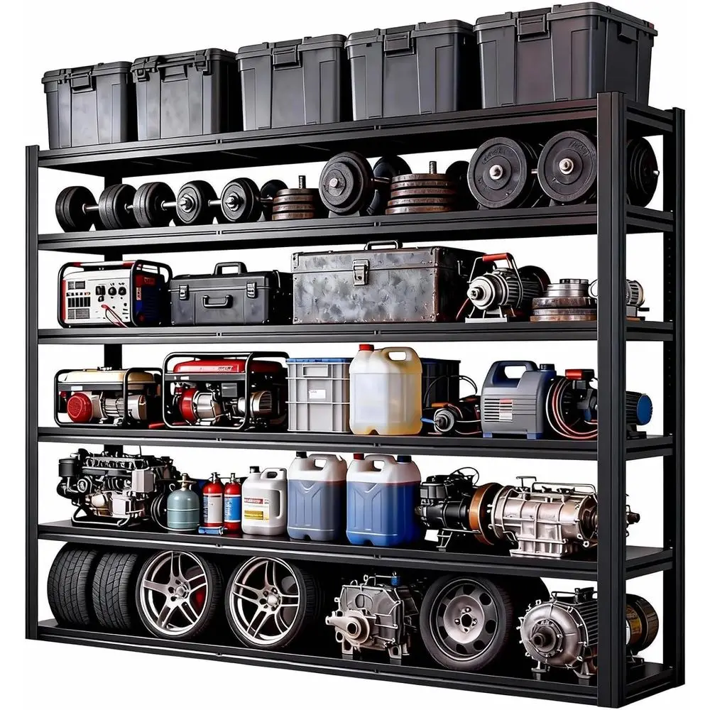 Industrial-Grade Adjustable Steel Shelves for Garage, Workshop, and Storage: Holds Up to 4200 lbs