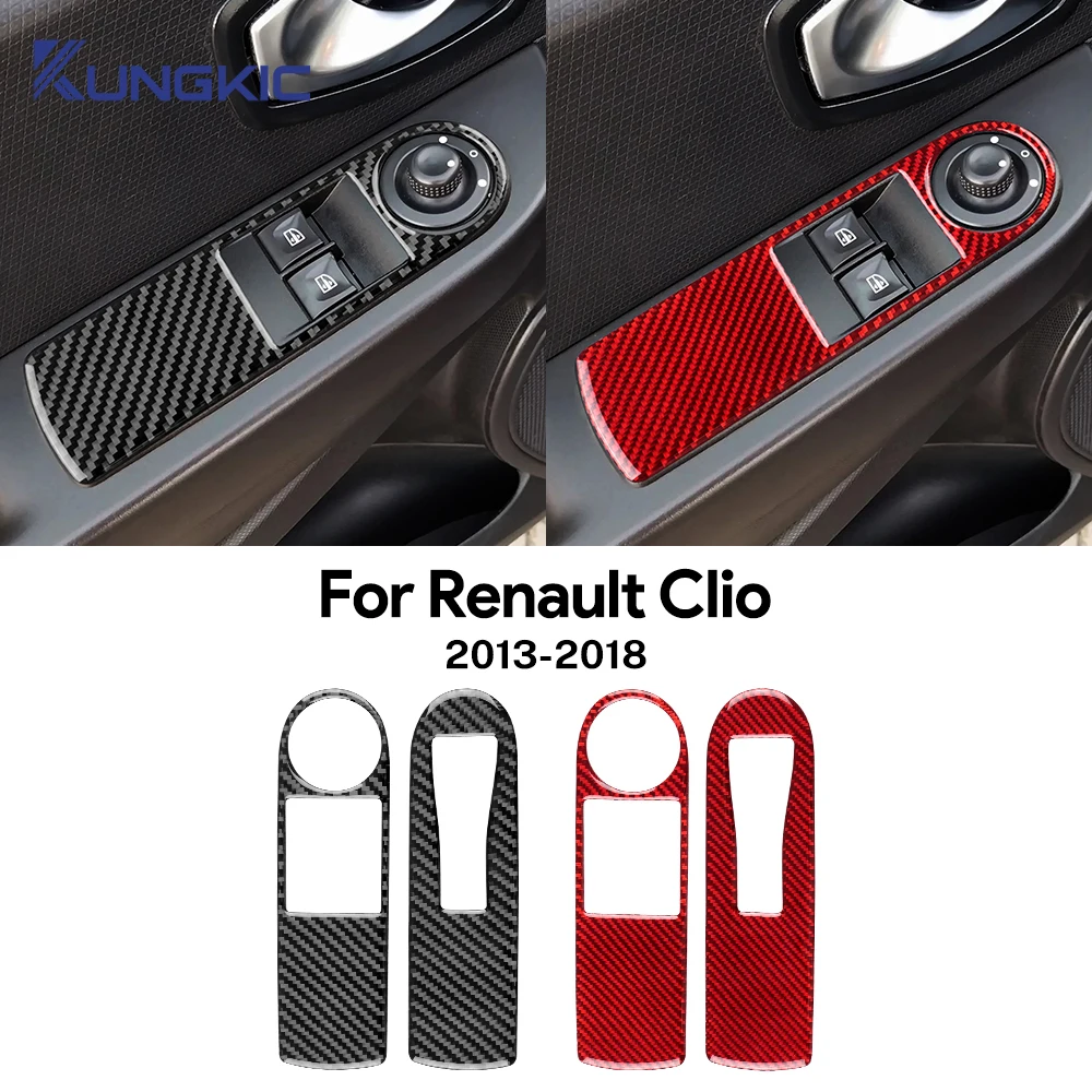 

Мягкая наклейка из углеродного волокна с левым рулем и правым рулем для Renault Clio 3 2013 2014 2015 2016 2017 2018, внутренняя рамка подъема переднего окна автомобиля, интерьер