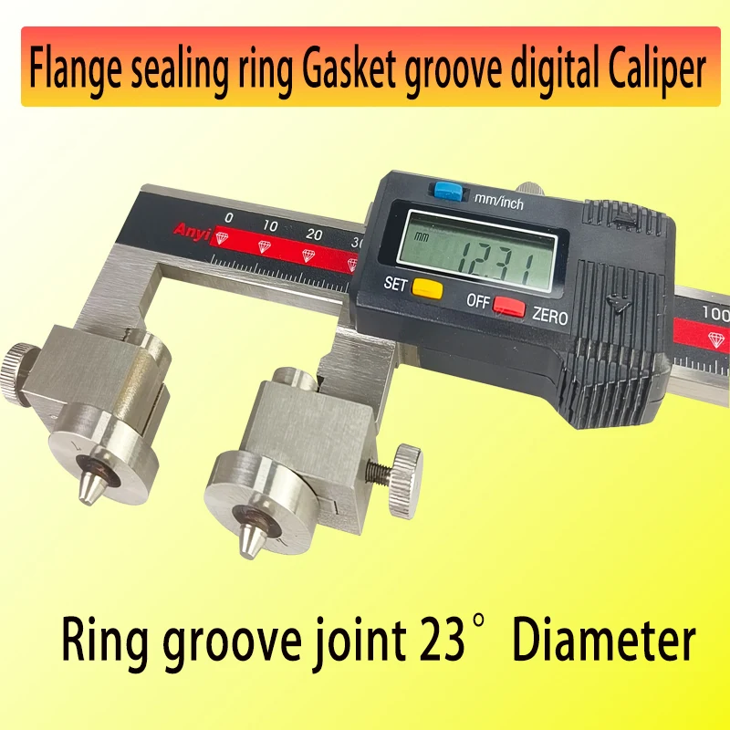 

RTJ Flange sealing ring Gasket groove digital vernier Caliper ball width API 6A 23degree joint BX B R FF RF MF RJ circle verno