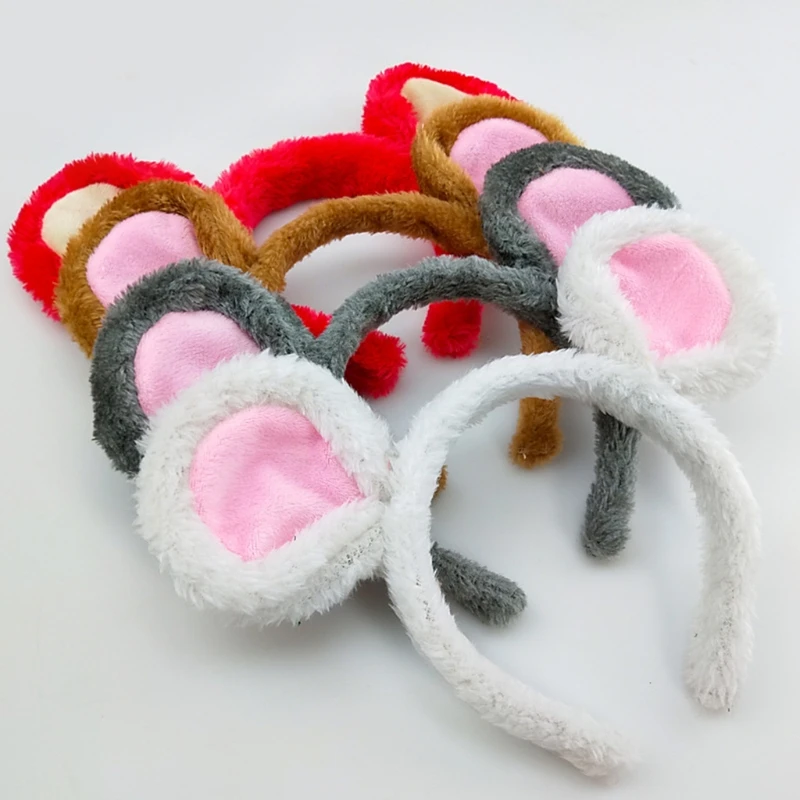 Plush Mouse Ears Headbands Cartoon Animal Ears Hair Hoop Bear Ears Hairband Halloween Party Costume Photo s