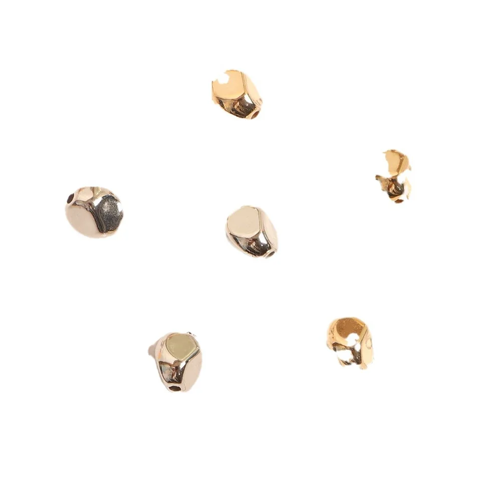 100 szt. 7mm CCB Złote Nieregularne Koraliki Seed do Wyrobu Biżuterii, Koraliki Dystansowe, Luźne Koraliki do Samodzielnego Wyrobu Naszyjników, Akcesoria do Koralikowania