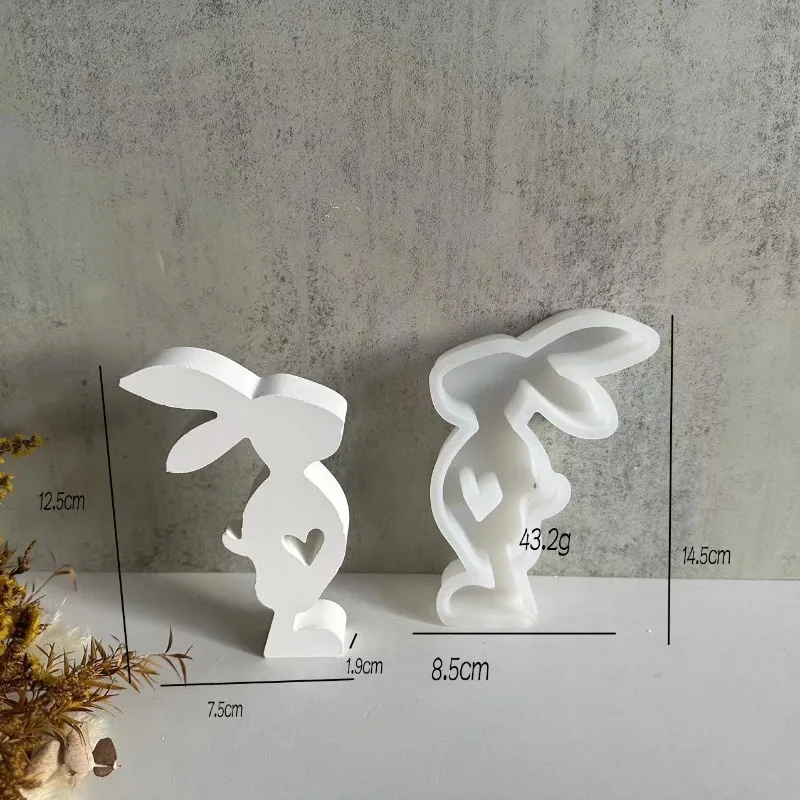 Easter Big Small Medium Love Rabbit Mr. Candle Silicone Molds DIY Gypsum Cement Decorative Ornament Resin Mold Home Handicrafts