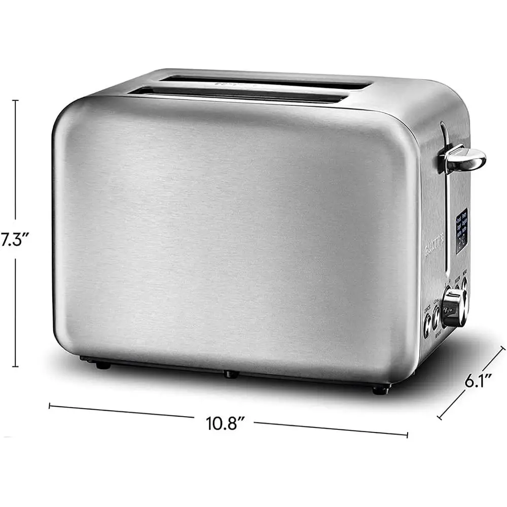 Digital Toaster with 5 Functions Toast Bagels Waffles Pastries 7 Shade Settings Countdown Timer Rapid Reheat ETL Certified