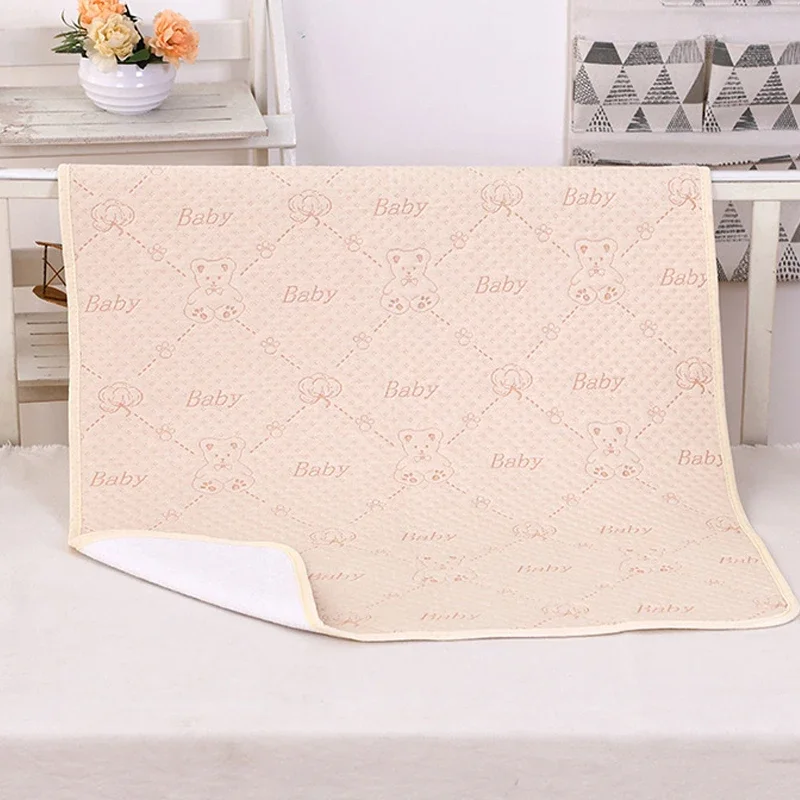 Solid color cartoon pure cotton waterproof washable baby changing mat urine pad colchoneta  mattress