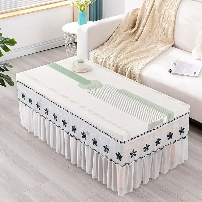 

2024 Printed modern high-grade household dust-proof tablecloth brown