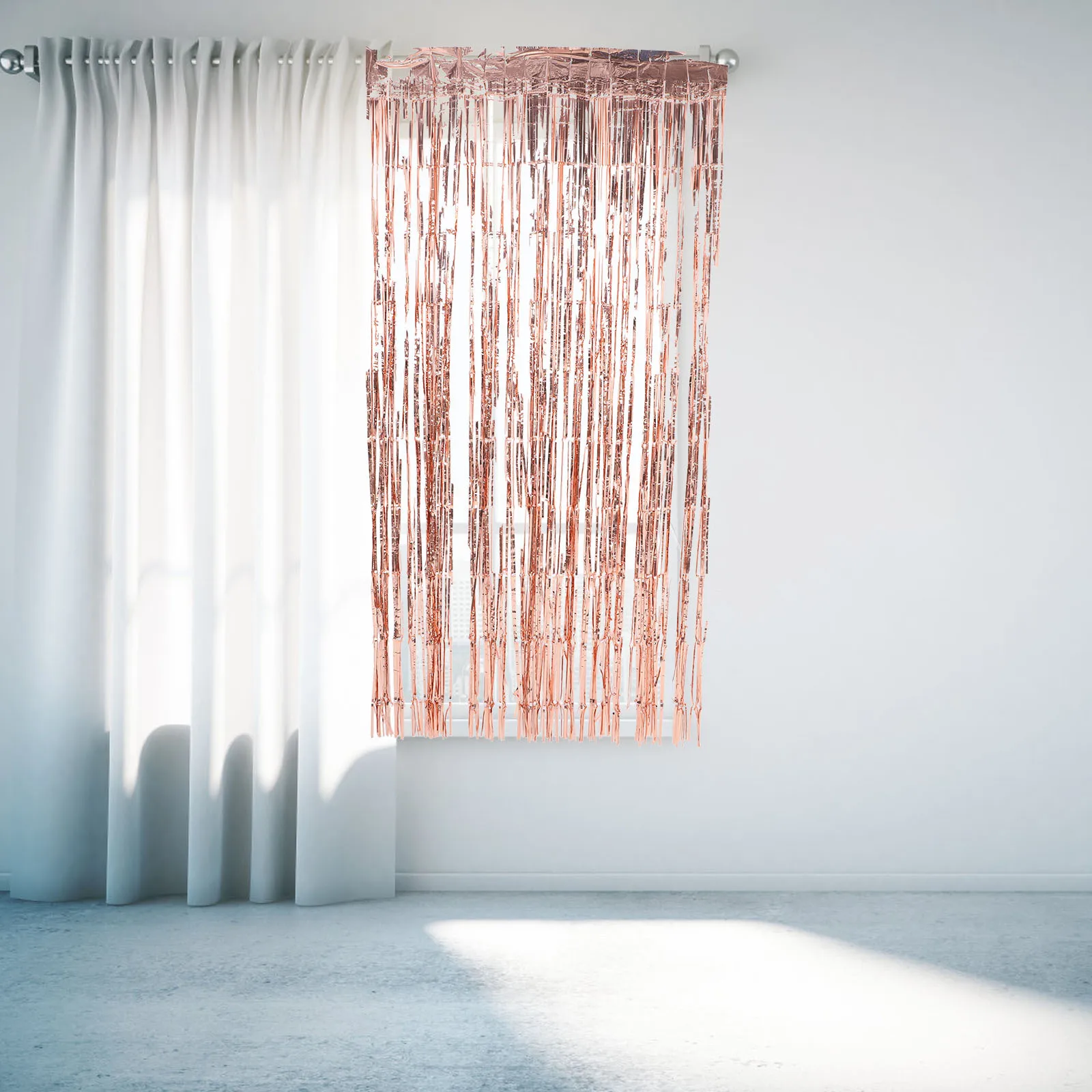 

4Pcs Metallic Foil Fringe Curtain Shiny Tinsel Backdrop for Birthday Wedding Photo Booth Engagement Party Decorations