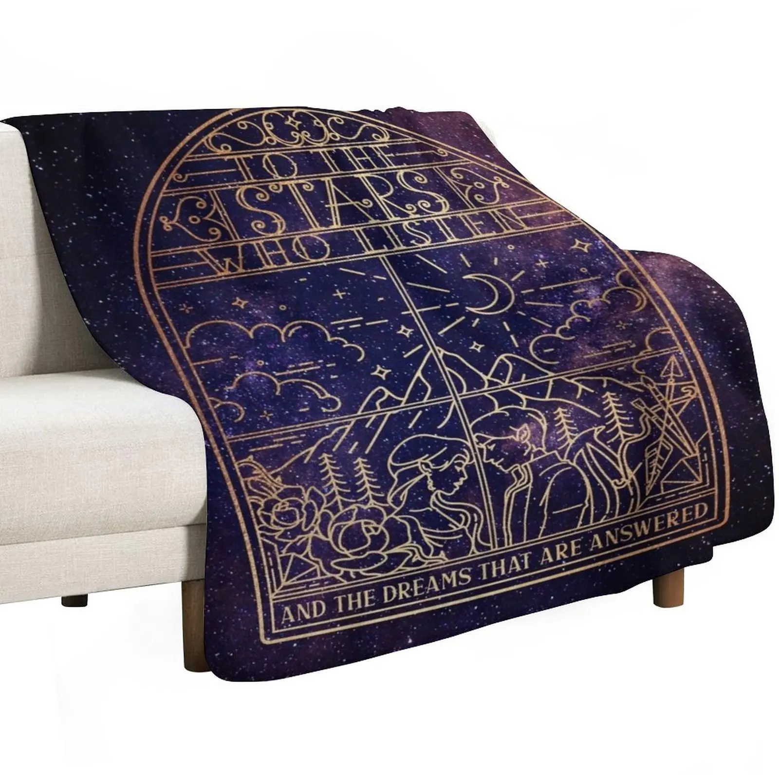 To the stars who listen and the dreams that are answered Throw Blanket wednesday Beautifuls Decorative Beds Blankets