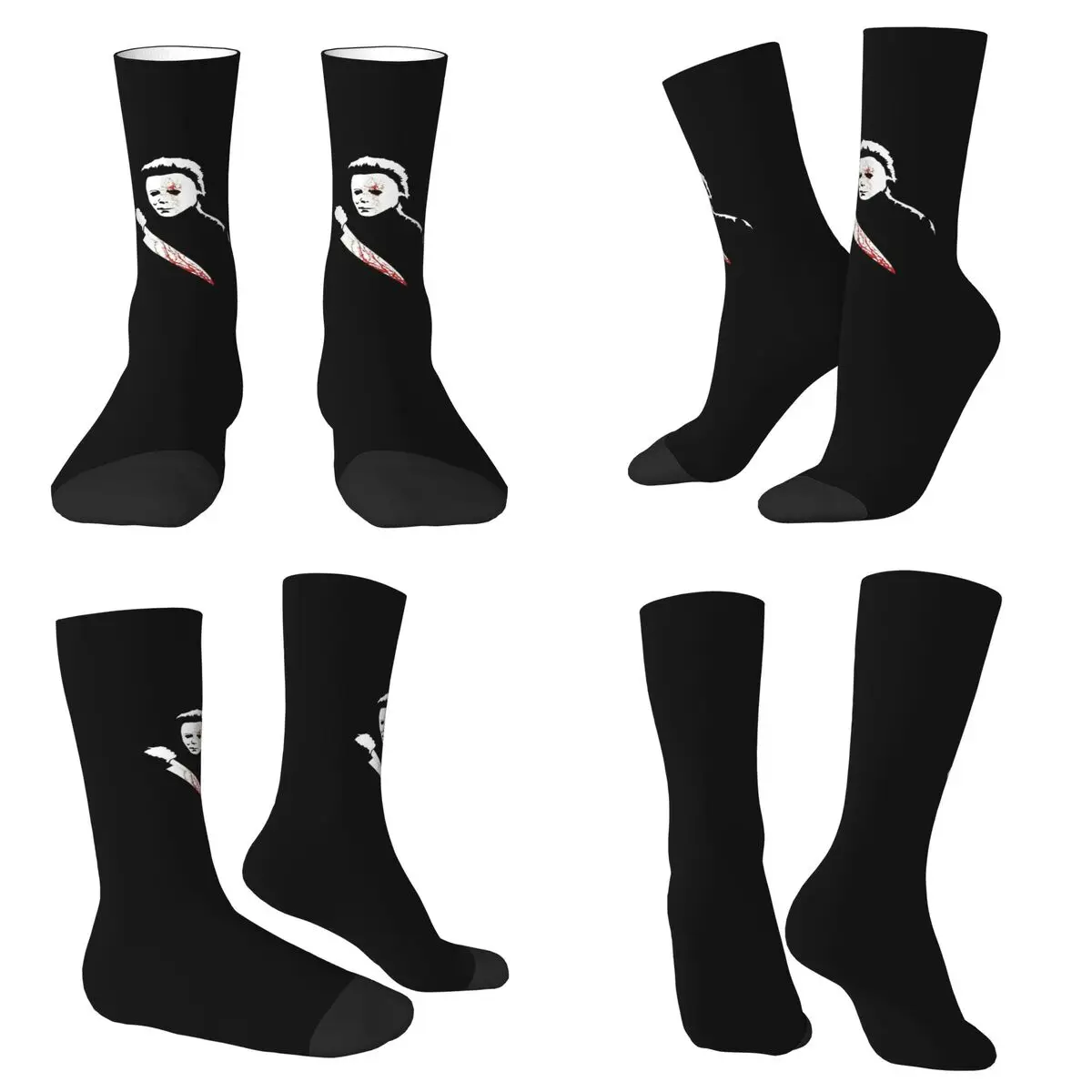 

Retro Cartoon Terror Mask Man Print Socks High Quality Stockings All Season Long Socks Accessories for Unisex Birthday Present