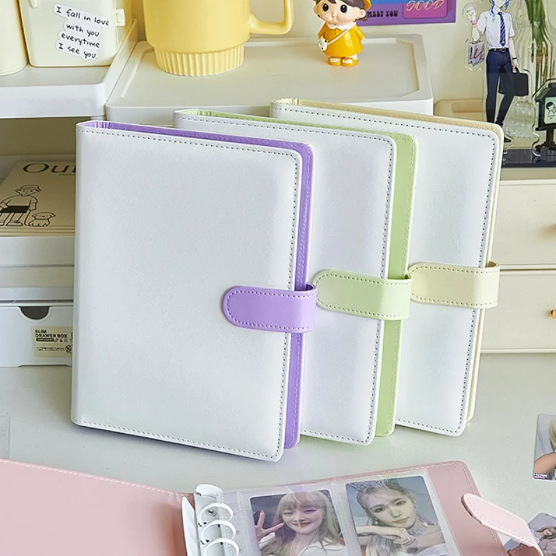 Macaron Color A5 Magnetic Ins Card Album Photo Collect Cover Large Capacity Binder Photocards Kpop Idol Cards Storage Stationery