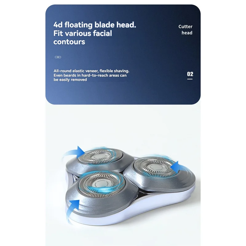 AB43-Xiaomi 용 Mijia S302 건식 습식 면도기 교체 전기 면도기 면도기 헤드 수염 트리머 블레이드 부품