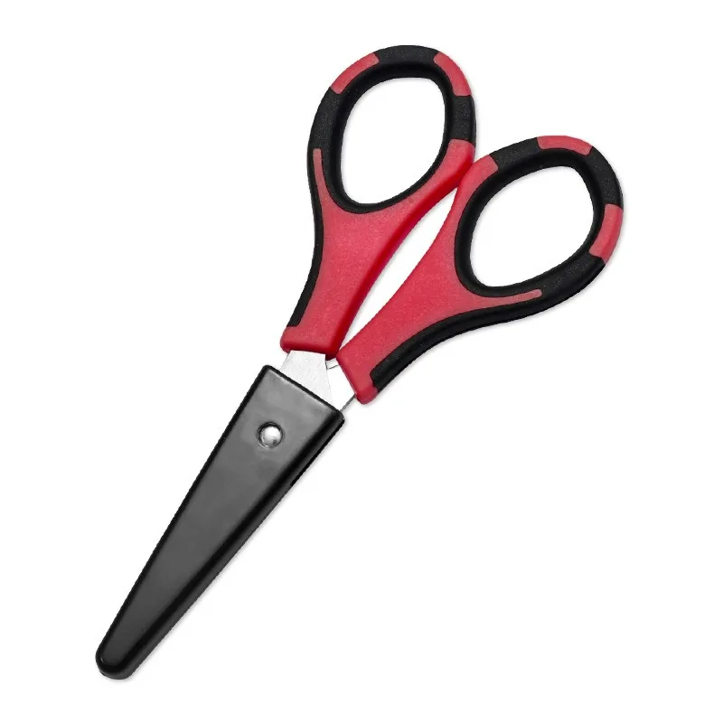 Stainless Steel Student Stationery Safety Art Scissors Office Scissors, Right-hand Man Plastic Handle
