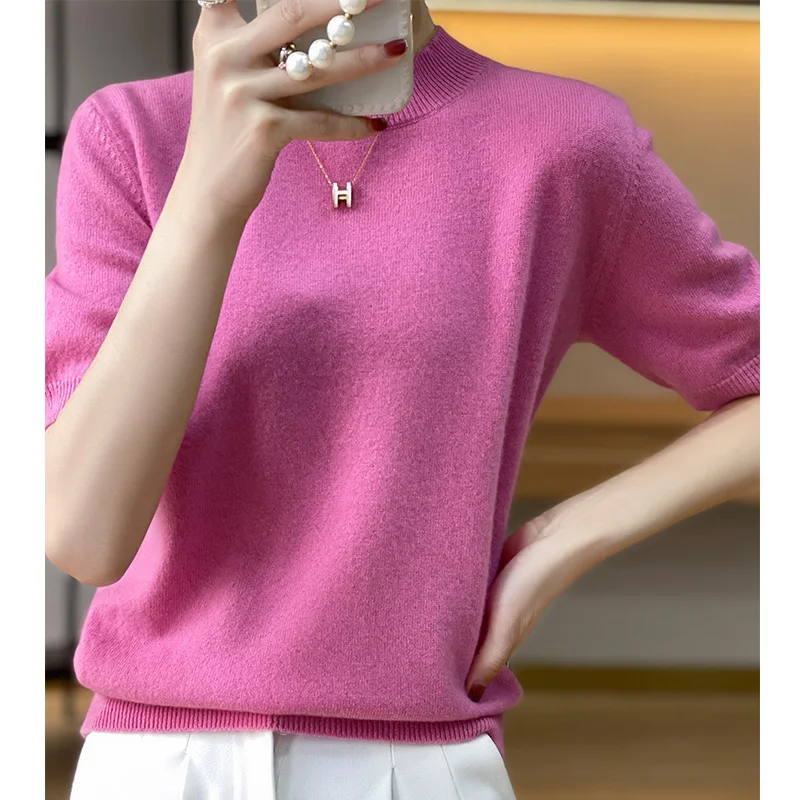 100% Australian Wool Knitting Pullovers Women New Spring Soft Warm Knitwears Hot Sale Ladies Woolen Sweaters