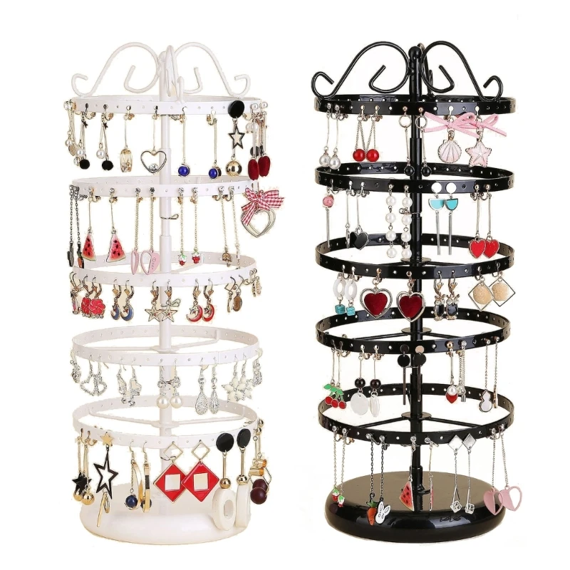 

Q0KE Rotating Earring Holder Jewelry Display Rack Adjustable Earring Display Tower