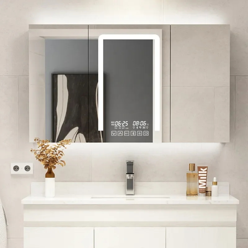 Wall Hanging Mirror Cabinet Vanity Storage Lighting Body Closet Organizer Standing Mirror Wood Meuble En Miroir Home Furniture