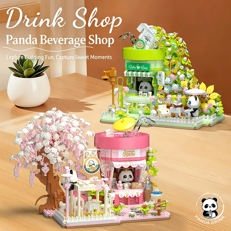 Tea Coffee Set Up - Panda Milk Tea Coffee House Bouwstenen
