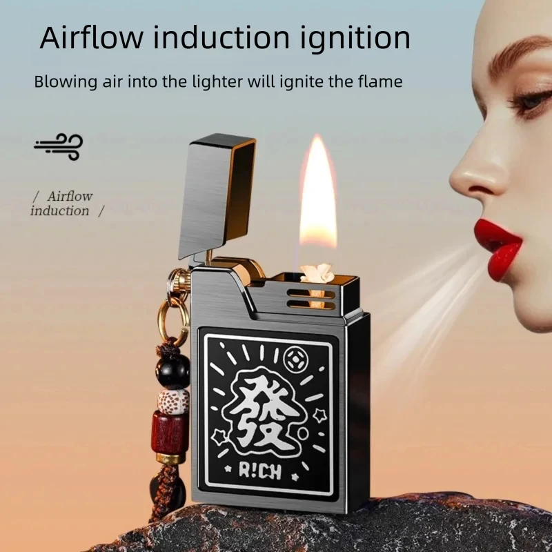 

Маленькая квадратная керосиновая зажигалка с голосовым управлением, интеллектуальная натяжная масляная электрическая смешанная зажигалка, инструмент для освещения сигарет, мужской подарок в стиле ретро