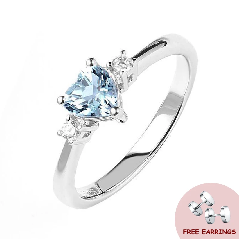 

Elegant Heart Sapphire Ring 925 Silver Jewelry Accessories for Women Wedding Engagement Promise Bridal Party Gift Finger Rings