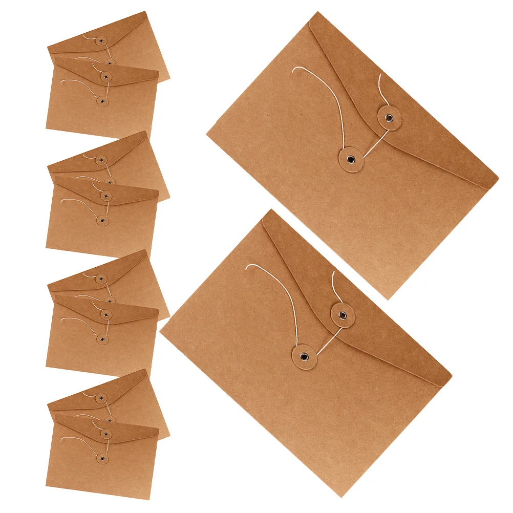 

10Pcs File Storage Bags Kraft Paper Envelope File Pouches Document Organizers Brown Paper Bag for Office Brown Cardboard Folders
