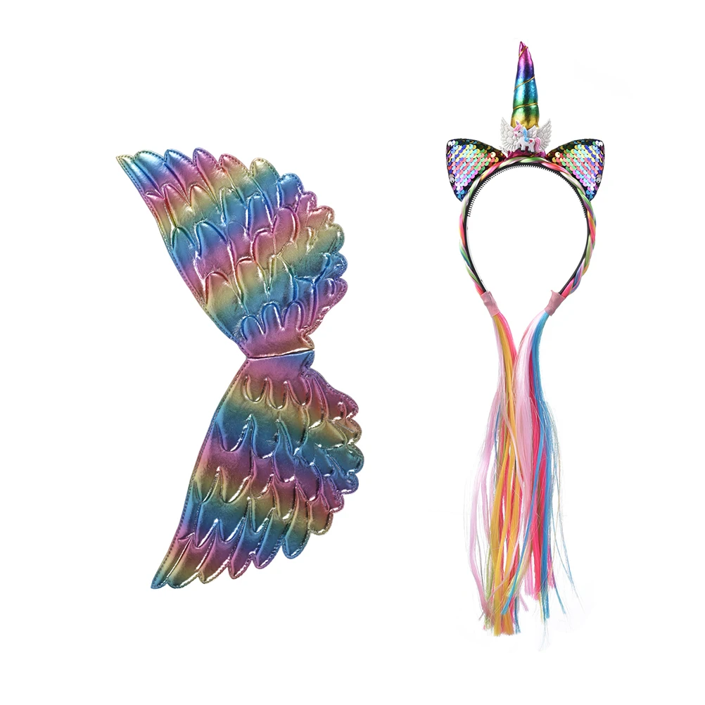 

Rainbow Sequin Dress Unicorn Cosplay Costume Apparel Baby Girl Outfit Tulle Skirt Outfits