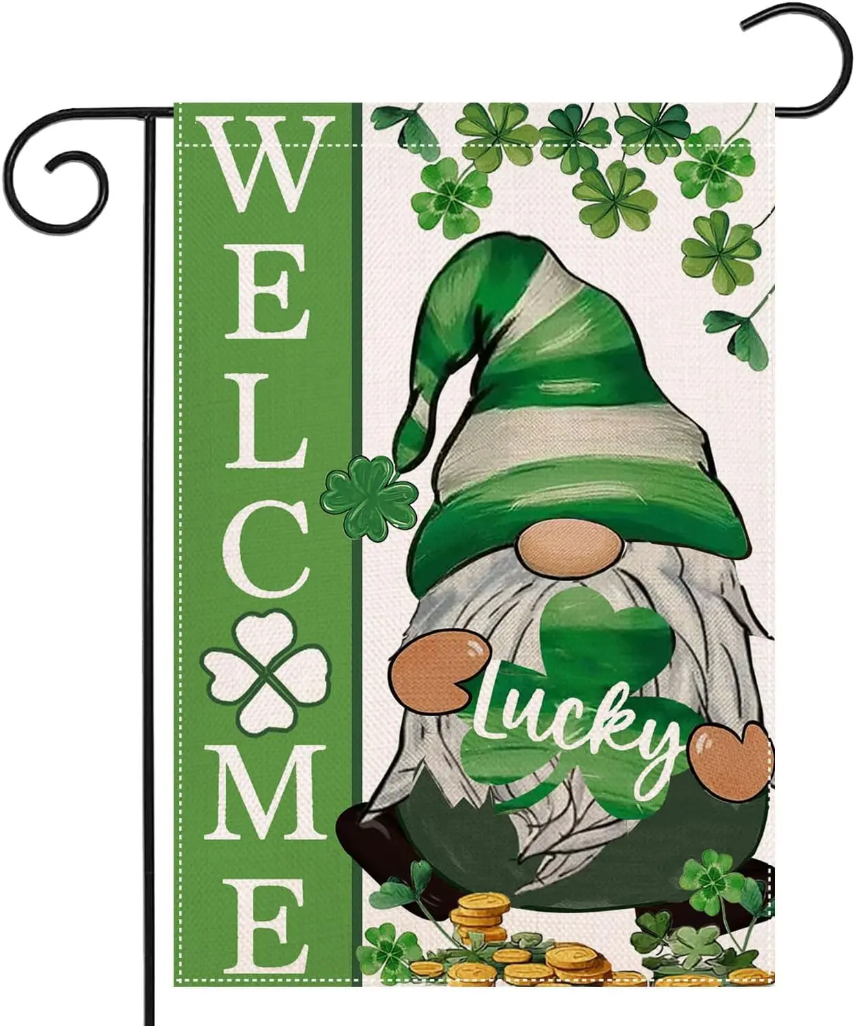 St Patricks Day Garden Flag Gnome Lucky 12x18 Double Sided Yard Flag Saint Patricks Decor March Irish Small Welcome Flags fo GGP