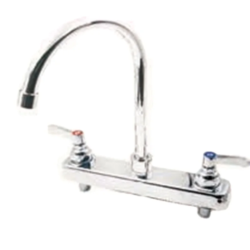 

5-11/16"Swing Gooseneck Nozzles Deck Mounted Workboard Faucet 8"Center Kitchen Water Faucet